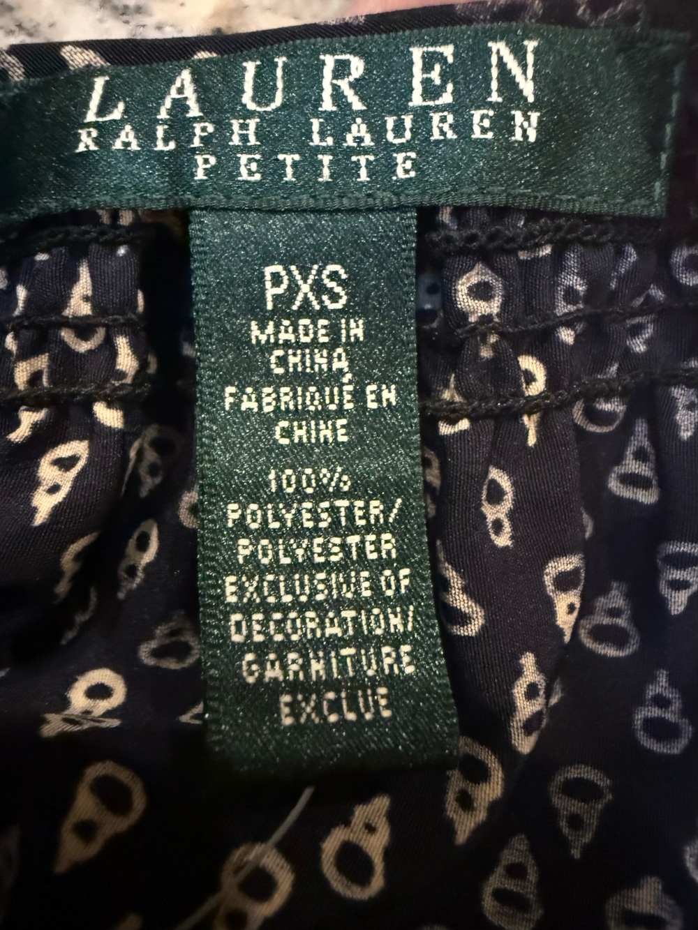 NWT Lauren Ralph Lauren Petite Paisley Border Tassel Blouse PXS - Picture 2 of 11